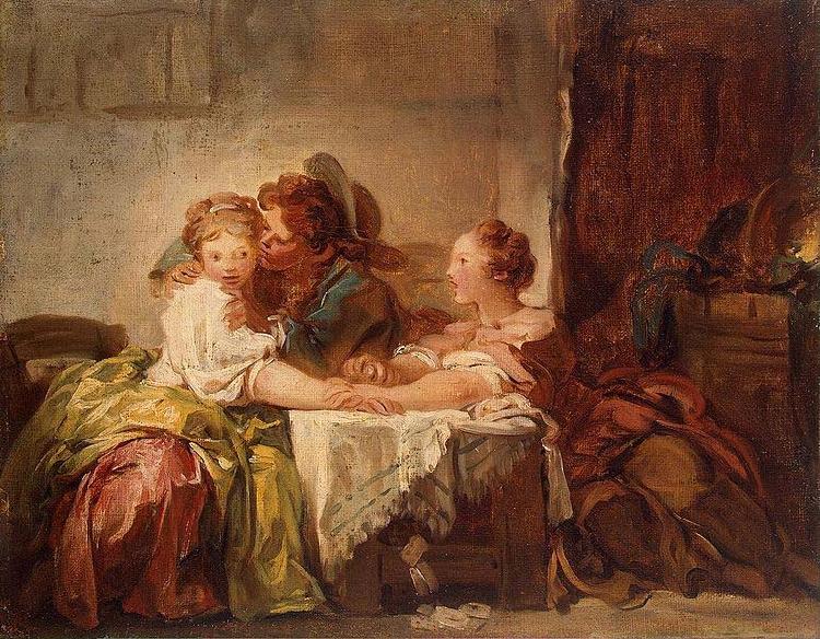 Jean-Honore Fragonard The Captured Kiss, the Hermitage, St. Petersburg oil painting picture
